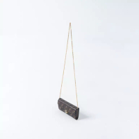 Fendi Tas FENDI FF MONOGRAM BLACK BROWN FLAP WALLET ON CHAIN BAG 100% ORIGINAL
