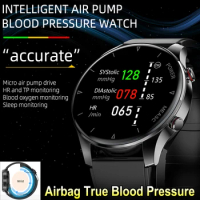 2024 New Smartwatch Air Pump Airbag Wristwatch Accurate Blood Pressure Monitor Clock Temperature Heart Rate Tracking Smart Watch