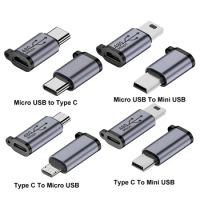 USB Type-C Adapter Type C Female To Micro USB/ Mini USB Converter for Lightning Female To Male Connector for Phone/Tablet/PC