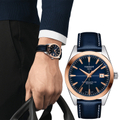 天梭 T9274074604100 GENTLEMAN 男錶 40mm 不鏽鋼 18K 玫瑰金 80小時動力儲存 藍寶石水晶鏡面