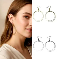 Vesta Circle Hook Earrings Anting Lingkaran Besar Bulat Hooks Earring ER Vesta Silver