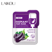 LAIKOU Eggplant Mud Mask Deep Cleansing Moisturizing Remove Blackhead Brightening Face Skin Care Clay Mask 5g