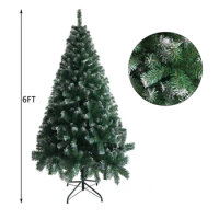 6FT Iron Leg White PVC 650 Branches Christmas Tree Easy Setup Sturdy Durability and Realistic Christmas Tree for Party New Year