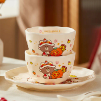 【LINE FRIENDS】買1送1★熊大新年特別版4.5吋陶瓷飯碗