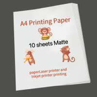 Matte adhesive Printable Vinyl Sticker Paper 10 Sheets A4 Glossy Transparent Waterproof printed sticker for Laser Inkjet Printer