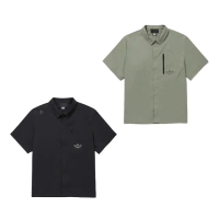 【DESCENTE】迪桑特 CORDURA 男士 休閒短袖襯衫 口袋短袖T恤(黑色/卡其色)