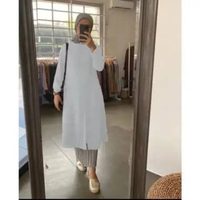 Baju Kanaya Tunik Wanita Crinkle Putih