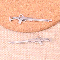 10pcs Tibetan Silver Plated sniper rifle gun Charms Pendants for Jewelry Making DIY Handmade Craft 44mm