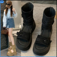 HUA Boost Nữ Quai Ngang Cổ Lửng Mùa Hè Chất Da Lộn Hàng QCCC Đế Bệt