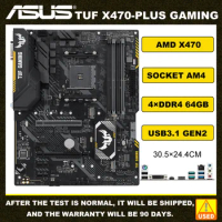 ASUS TUF X470-PLUS GAMING AMD X470 Motherboard Socket AM4 DDR4 64GB PCI-E 3.0 SATA III M.2 HDMI DVI Support Ryzen 7 5800 CPU ATX