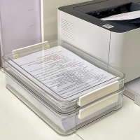 Large Capacity Transparent A4 File Storage Box Home Document Organizer Student Data Desktop Storage