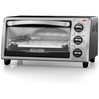 4-Slice Convection Oven, Stainless Steel, Curved Interior Fits a 9 inch Pizza