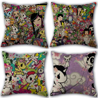 Custom Tokidoki Cartoon Pillowcase High Quality Home Textile Cotton Linen Fabric 45x45cm One Side Decoration Pillow Covers