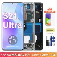 ชุดหน้าจอ AMOLED S21 Ultra, สำหรับ Samsung Galaxy S21 Ultra 5G G998B G998B/DS, หน้าจอสัมผัส LCD, พร้