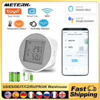 Tuya WiFi Temperature Humidity Sensor Intelligent Hygrothermograph Meter Compatible with Alexa and Google Home