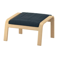 POÄNG 椅凳, 實木貼皮, 樺木/hillared 深藍色