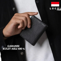Dompet Pria / Cowok Kulit Asli Hitam Slim Men Compact Leather Wallet Muat Banyak Uang dan Kartu Reve