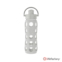 lifefactory掀蓋玻璃水瓶650ml(AFCN-650-GY)灰色