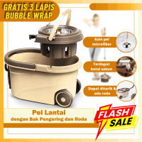 LLB Alat Pel Lantai Set dengan Ember Pengering Putar dan Roda Stainless Rotary Mop Spin Mop Super Mo