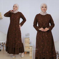 Brukatin | gamis brukat Pramitha Dress brokat baju pesta tile brokat kondangan