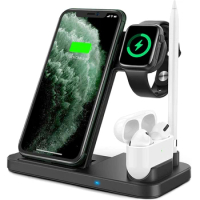 3 in 1 Wireless Charging Station Dock For iPhone 12 11 Pro Max Xs/Apple Watch/Airpods Pro Wireless Charger For Samsung S10