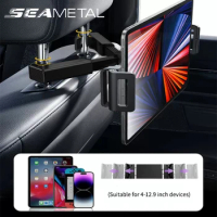 SEAMETAL Telescopic Car Phone Holder Tablet Holder Anti Shake Tablet Mount 4-12.9 inch Universal Phone Stand for iPhone iPad
