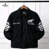CORDUROY WORK JACKET BOXY LEGACY DRAGON BLACK | JAKET CORDUROY FULL BORDIR PRIA WANITA ORIGINAL BLAC