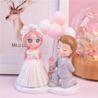 訂婚婚禮情侶小擺件裝飾人偶 新人新娘新婚禮物閨蜜結婚蛋糕娃娃