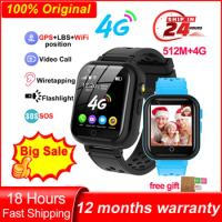 2024 Promotion 4G Smart Watch Kids IP67 Waterproof GPS WIFI With SOS Flashlight Video Call Smartwatch Children Phone Clock