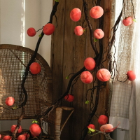 事事如意帶霜仿真柿子藤條2米客廳造景假花纏繞裝飾天花板吊飾
