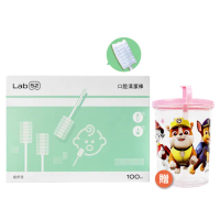 【Lab52 齒妍堂】兒童口腔清潔棒100入/盒(嬰兒奶垢舌苔清潔/無螢光劑/寶寶牙刷/寶寶口腔清潔/紗布牙刷)