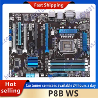 Used P8B WS motherboard 1155 DDR3 supports Xeon E3 1230 V2 processor C206 DVI USB3.0 SATA3 ATX PCI-E X16 slot