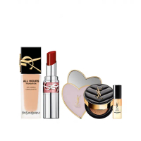 【YSL】官方直營 恆久完美水嫩彩妝組(午夜粉底25ml+水唇膏新品)