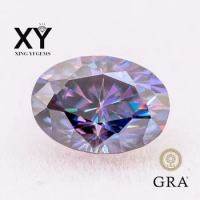 Moissanite Stone Imperial Puple Color Oval Cut with GRA Report Lab Grown Gemstone Jewelry Making Materials Free Shipping