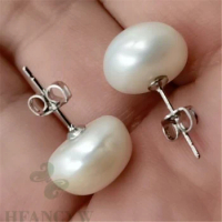 12-14mm Fashion Mabe White Baroque Pearl 18K Gold Earrings Diy Mabe Aurora Luxury Cultivation Delicate Ma Bei Personality
