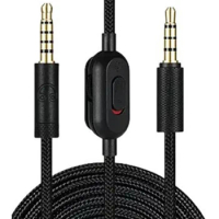 Braided Cable Extension Cord For Logitech GPRO X G233 G433 Headset Audio Wire With Mute Volume Control Corrosion Resistant Conne