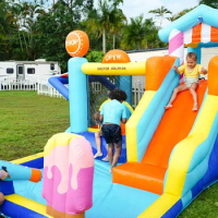 Inflatable Castle Indoor and Outdoor Children Trampoline Slide Trampoline Inflatable Castle with Safety Net