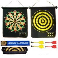 Kids Childs 2 Side 12 inch Magnetic soft safe Indoor Sport target Nerf Dart Gun Flocking Dartboard (4 Darts + 1 Board)