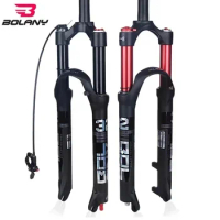 BOLANY-MTB Suspension Rebound Adjustment Double Air Fork, Bicycle Parts, Magnesium Alloy, Quick Release, 26 ", 27.5", 29"