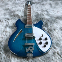 blue color 12 strings rickenback electric guitar half hollow body Roger limit 12-string ricken guitarra