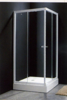 【麗室衛浴】B-042 L型對開淋浴拉門~6mm強化玻璃~烤白鋁合金框~尺寸為90*90cm
