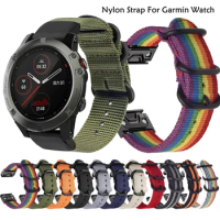 22mm 26mm Canvas Nylon Strap for Garmin Fenix 7 6X 6S Quick Fit Sport Watchband for Garmin Band 22mm 26mm Bracelet Accessories