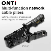 ONTi Professional Wire Stripper CAT6 Crystal Head Crimping Tool with RJ45 Cables Meter Tester for 4P/6P/8P Network Cable Cutters