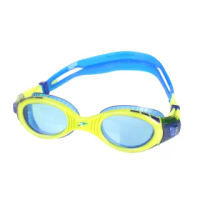 【SPEEDO】兒童運動泳鏡-抗UV 防霧 蛙鏡 游泳 訓練 萊姆綠藍(SD811595C585N)