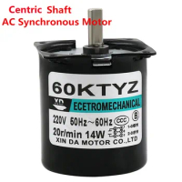 60KTYZ Centric Shaft AC Synchronous Motor 220V14W Gear High Torque Low Speed Permanent Magnet Two-way Motor