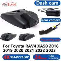 AutoBora 4K Wifi 3840*2160 Car DVR Dash Cam Camera 24H Video Monitor for Toyota RAV4 XA50 2018 2019 2020 2021 2022 2023