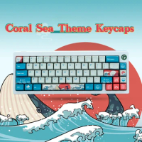 ECHOME Coral Sea Theme Keycap 117keys PBT Thermal Sublimation XDA Profile Custom Key Cap for Mechanical Keyboard Accessories