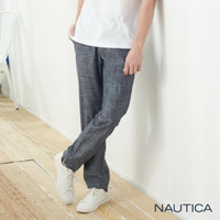 【NAUTICA】休閒渡假輕柔薄棉長褲(深藍)