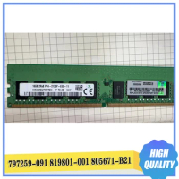 16G RAM 797259-091 819801-001 805671-B21 16GB DDR4 2RX8 2133 UDIMM ECC Memory For HP