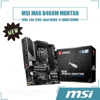 MSI MAG เมนบอร์ด B460M LGA 1200 4 × DDR4 DIMM ใช้ชิปเซ็ต Intel B460 Micro ATX 128GB